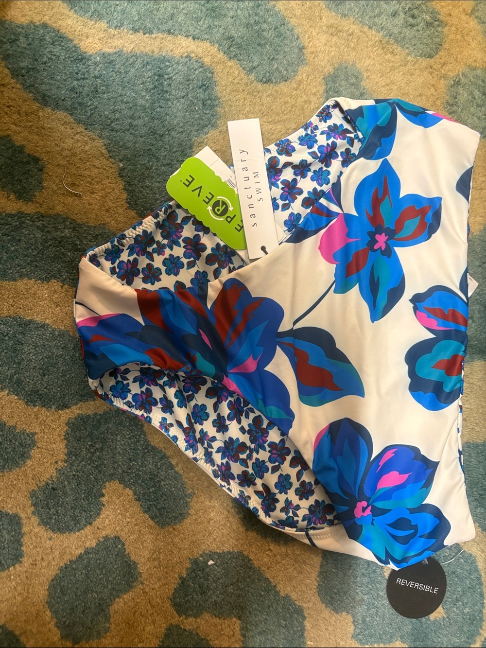Sanctuary Reversible Floral Bikini Bottoms - Blue, Teal & Magenta - Picture 1 of 4